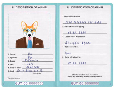 Guyana dog Fake PSD Passport | Instant Download