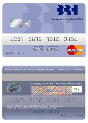 Editable Haiti BRH bank mastercard Templates in PSD Format