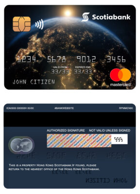 Fillable Hong Kong Scotiabank mastercard Templates | Layer-Based PSD