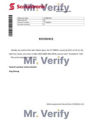 Download Hong Kong Scotiabank Bank Reference Letter Templates | Editable Word