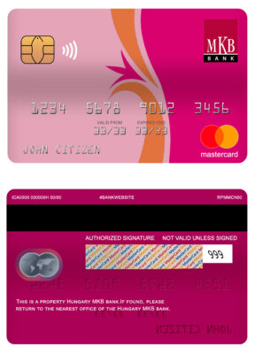 Fillable Hungary MKB bank mastercard Templates | Layer-Based PSD