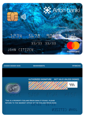 Fillable Iceland Arion bank mastercard Templates | Layer-Based PSD