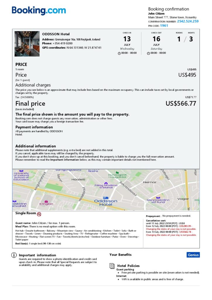 Customizable Iceland Airbnb Reservation Template | Word & PDF Formats