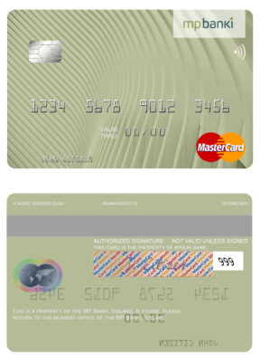 Editable Iceland MP Banki mastercard Templates in PSD Format