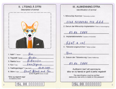 Iceland dog Fake PSD Passport | Instant Download