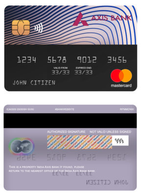 Fillable India Axis bank mastercard Templates | Layer-Based PSD