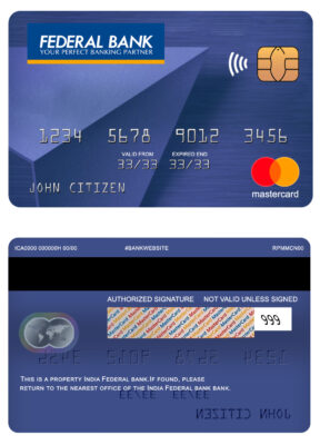 Fillable India Federal bank mastercard Templates | Layer-Based PSD
