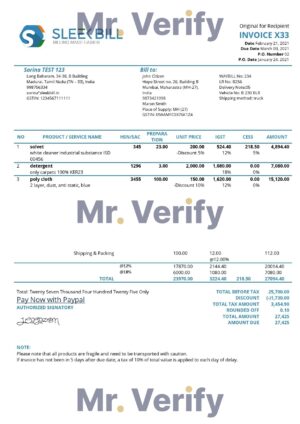 India Editable Docs 16 High-Quality India Sleek Bill Invoice Template PDF | Fully Editable