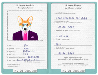 India dog Fake PSD Passport | Instant Download