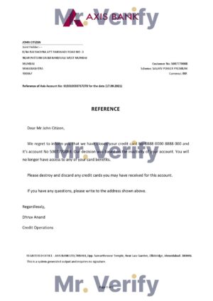 India Editable Docs 7 Download India Axis Bank Reference Letter Templates | Editable Word