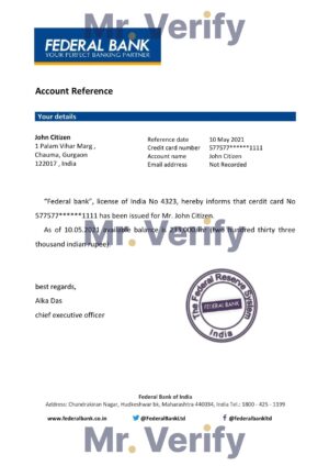 India Editable Docs 13 Download India Federal Bank Reference Letter Templates | Editable Word