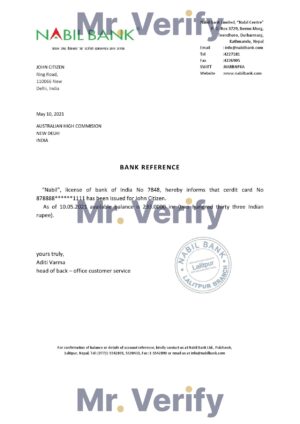 India Editable Docs 3 Download India Nabil Bank Reference Letter Templates | Editable Word
