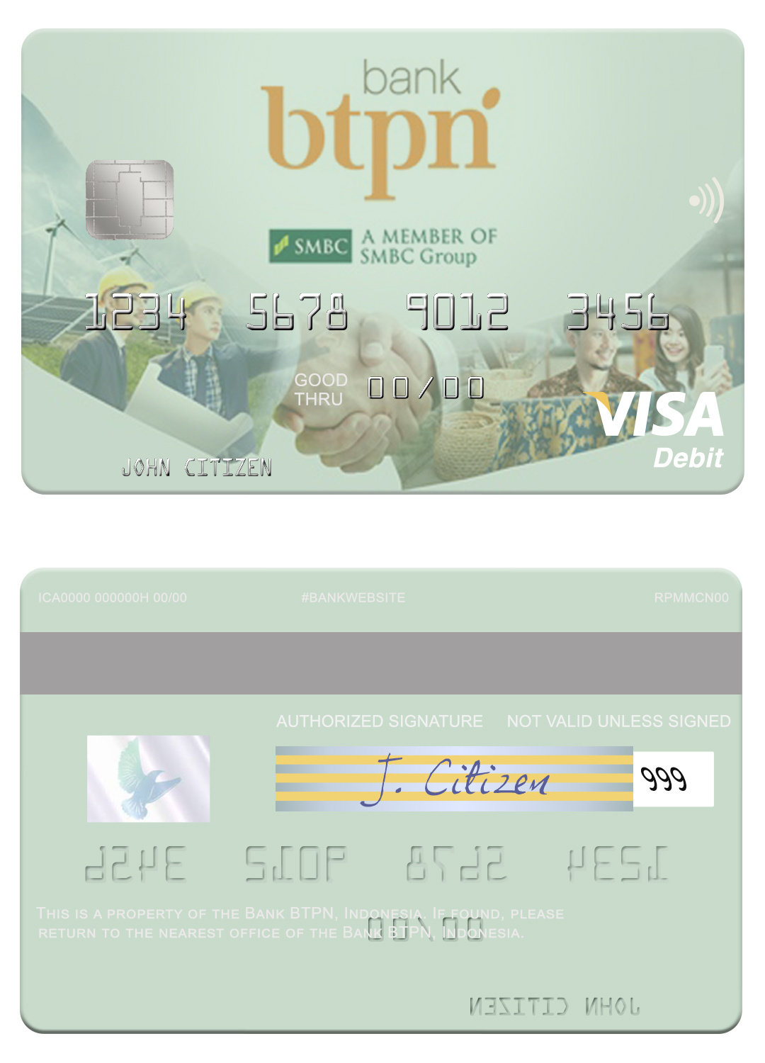 Fillable Indonesia Bank BTPN visa card Templates | Layer-Based PSD