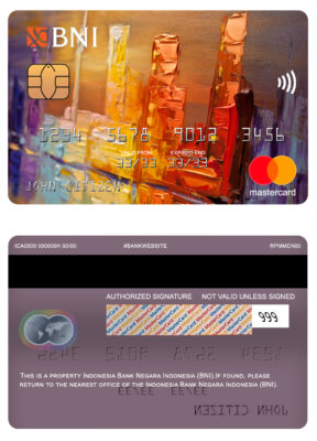 Fillable Indonesia bank Negara Indonesia (BNI) bank mastercard Templates | Layer-Based PSD