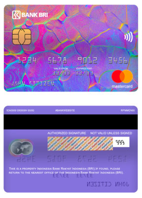 Fillable Indonesia bank Rakyat Indonesia (BRI) bank mastercard Templates | Layer-Based PSD