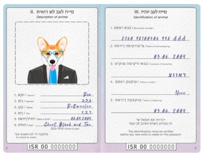 Israel dog Fake PSD Passport | Instant Download