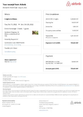 Customizable Italy Airbnb Reservation Template | Word & PDF Formats