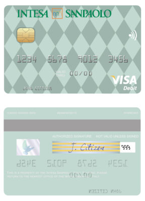 Fillable Italy Intesa Sanpaolo visa card Templates | Layer-Based PSD