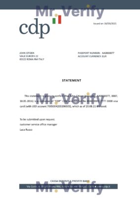 Download Italy CDP Bank Reference Letter Templates | Editable Word