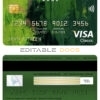 Editable Japan Post bank visa classic card Templates in PSD Format