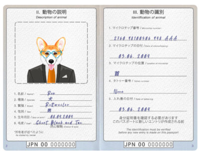Japan dog Fake PSD Passport | Instant Download
