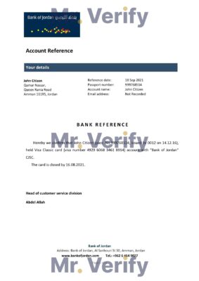Download Jordan Bank of Jordan Bank Reference Letter Templates Editable Word