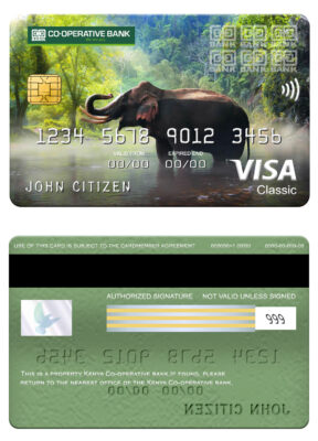 Fillable Kenya Co-operative bank of Kenya visa classic card Templates | Layer-Based PSD