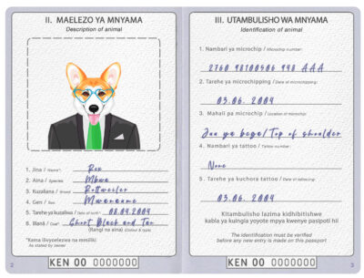 Kenya dog Fake PSD Passport | Instant Download