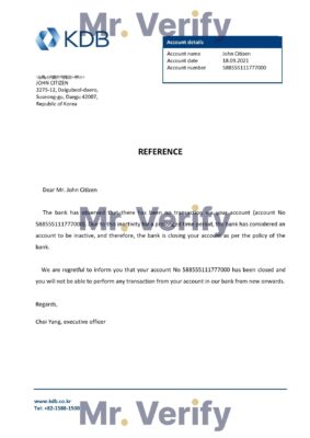 Download Korea KDB Bank Reference Letter Templates | Editable Word