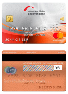 Editable Kuwait Boubyan bank mastercard Templates in PSD Format