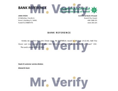 Download Kuwait Commercial Bank Reference Letter Templates | Editable Word