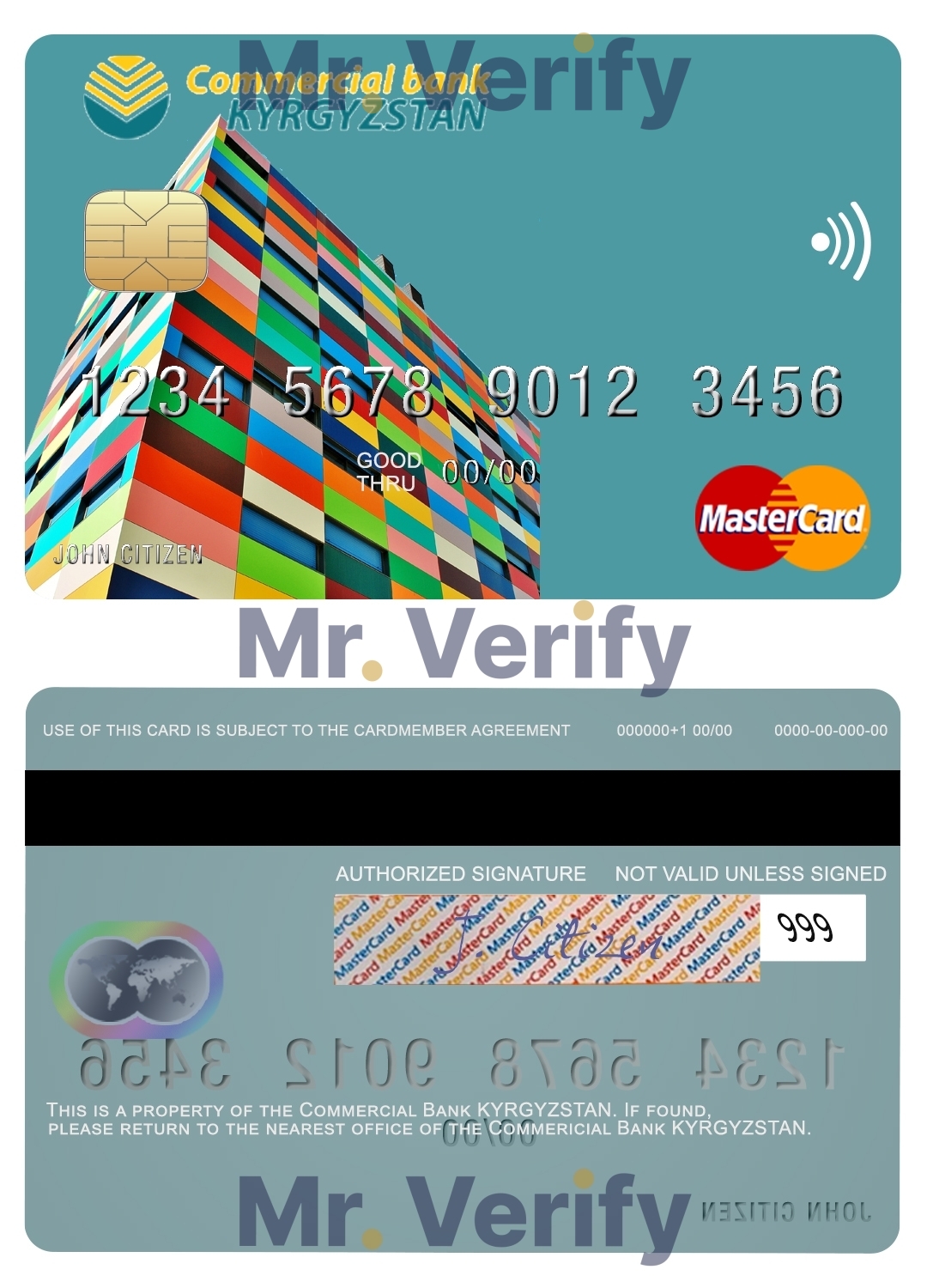 Editable Kyrgyzstan Commercial Bank mastercard Templates in PSD Format