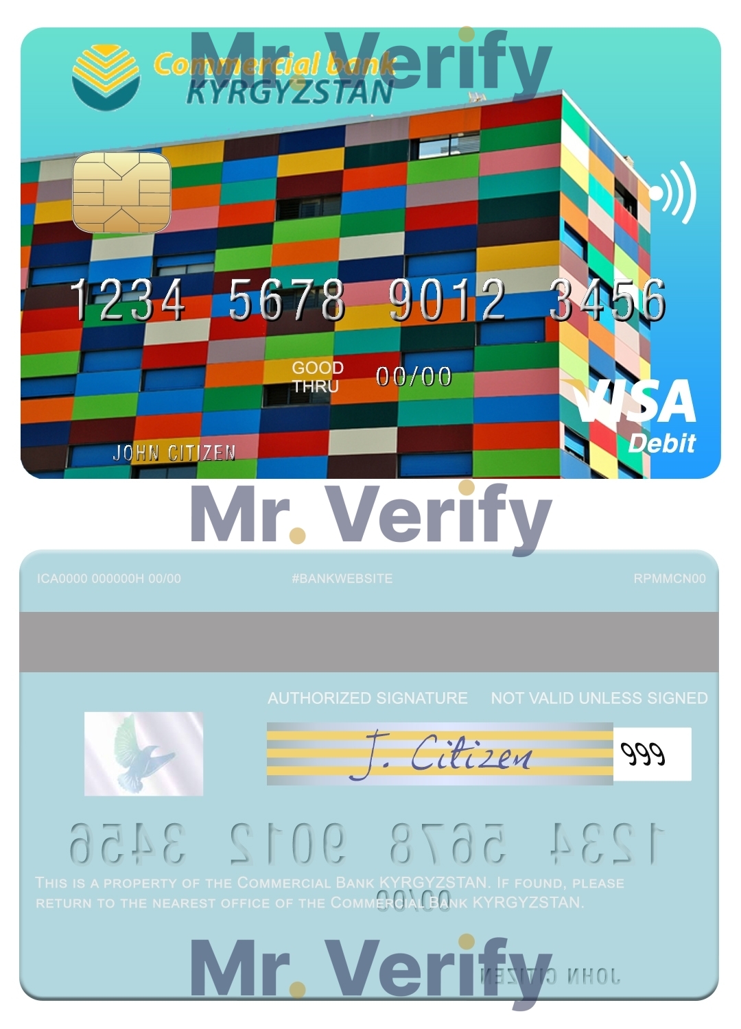 Fillable Kyrgyzstan Commercial Bank visa card Templates | Layer-Based PSD