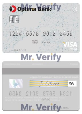 Fillable Kyrgyzstan Optima Bank visa card Templates | Layer-Based PSD
