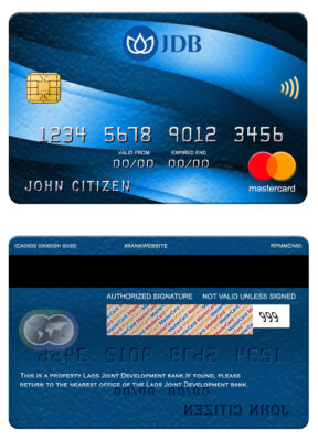 Editable Laos Joint Development Bank (JDB) mastercard Templates in PSD Format