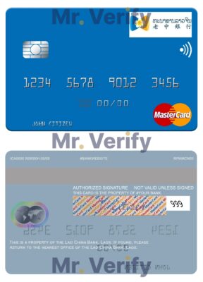 Fillable Laos Lao China Bank mastercard Templates | Layer-Based PSD