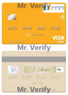 Editable Laos Lao China Bank visa card Templates in PSD Format