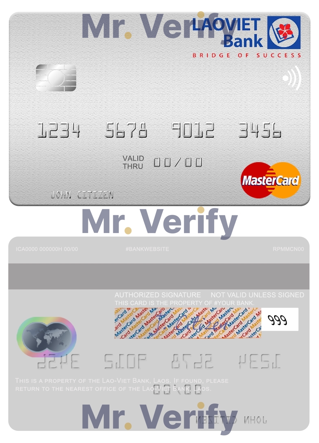 Fillable Laos Lao-Viet mastercard Templates | Layer-Based PSD