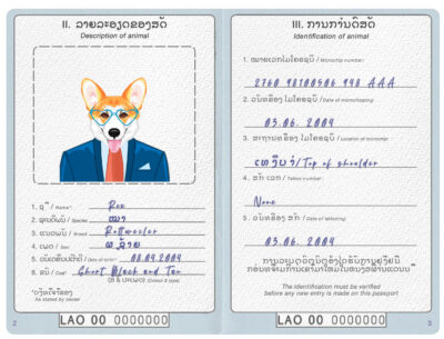 Laos dog Fake PSD Passport | Instant Download