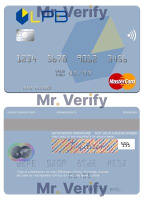 Fillable Latvia LPB Bank mastercard Templates | Layer-Based PSD