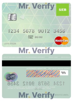 Fillable Latvia SEB Bank mastercard Templates | Layer-Based PSD
