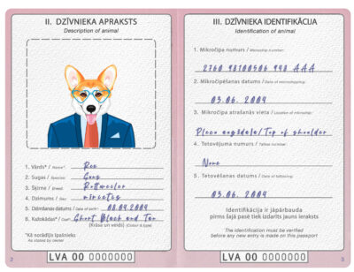 Latvia dog Fake PSD Passport | Instant Download