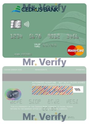 Editable Lebanon Cedrus Bank mastercard Templates in PSD Format