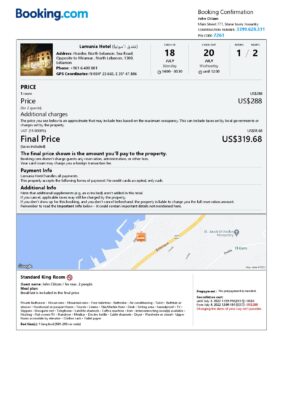 Customizable Lebanon Airbnb Reservation Template | Word & PDF Formats
