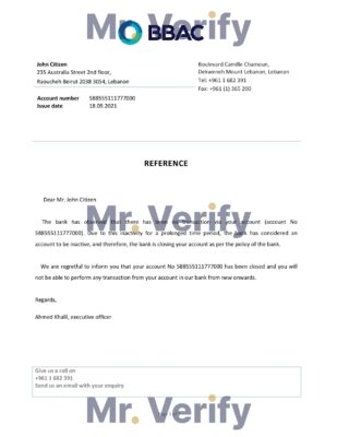 Download Lebanon Bank of Beirut and the Arab Countries Bank Reference Letter Templates Editable Word