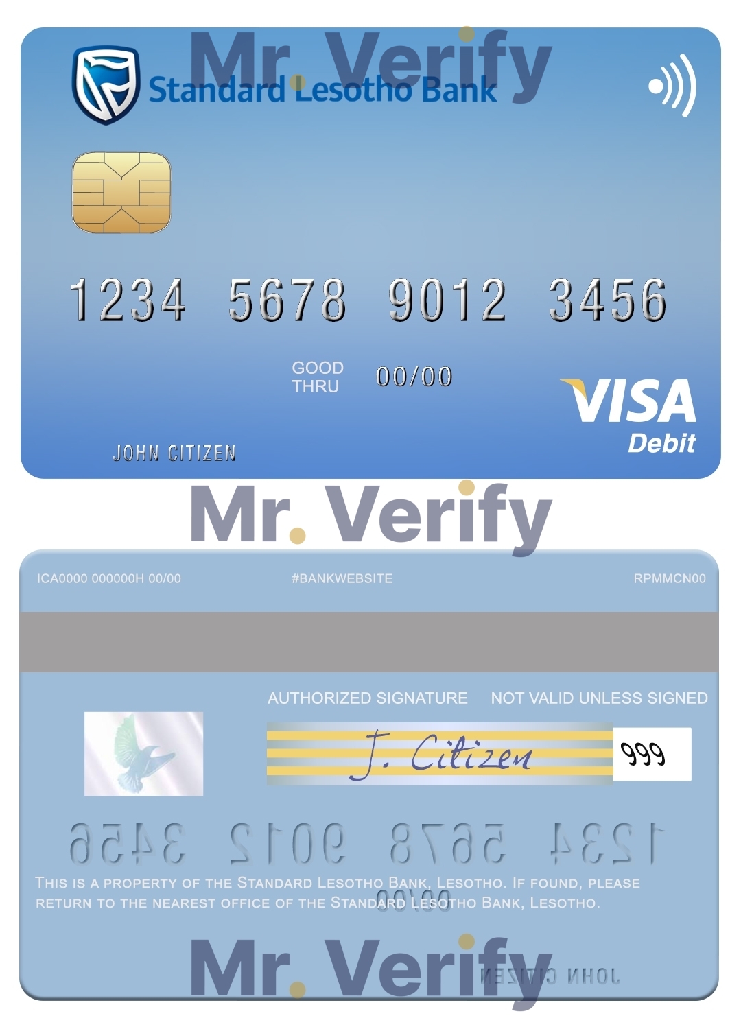 Fillable Lesotho Standard Bank visa card Templates | Layer-Based PSD