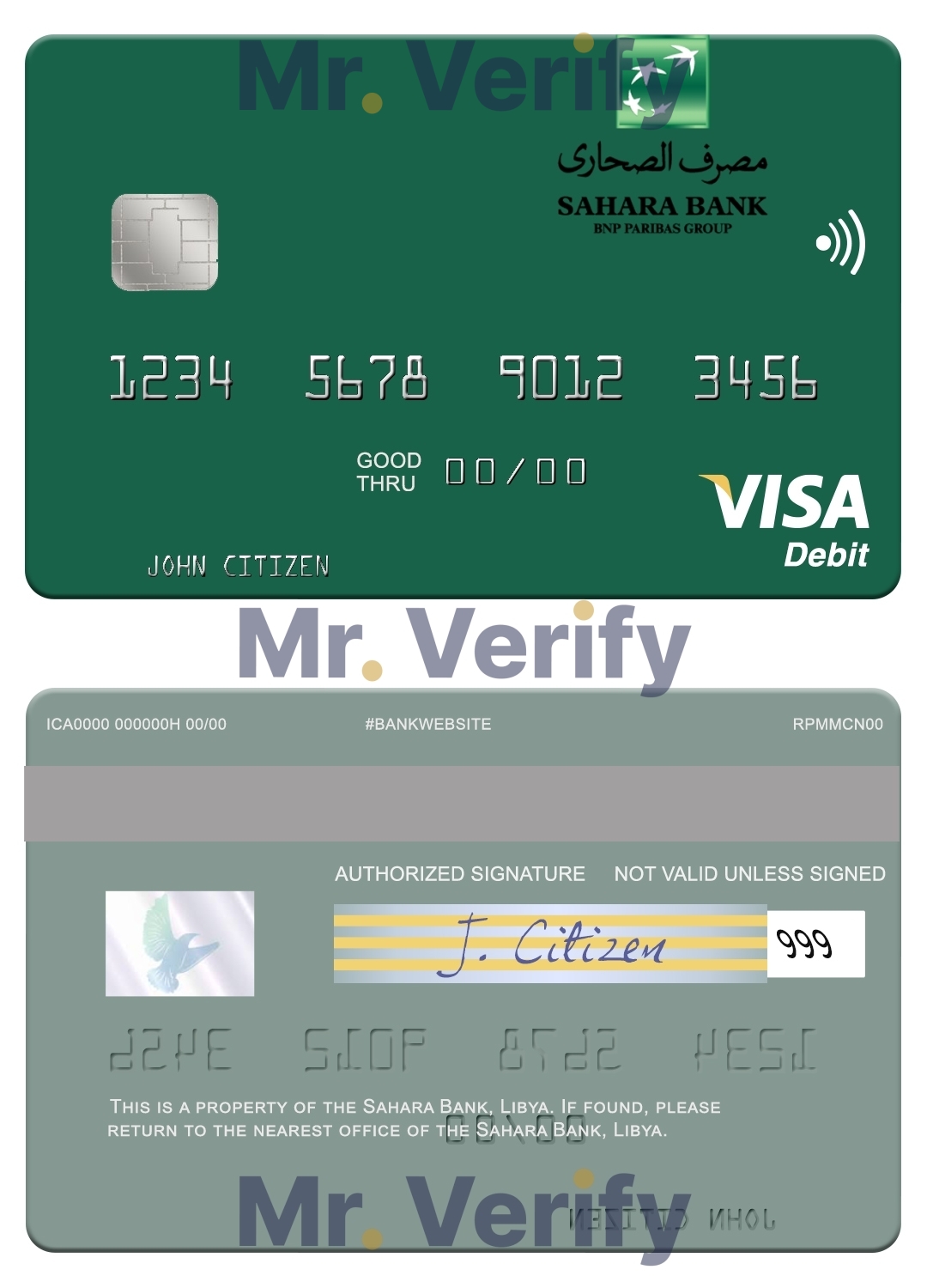 Fillable Libya Sahara Bank visa card Templates | Layer-Based PSD