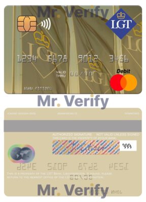 Editable Liechtenstein LGT Bank mastercard Templates in PSD Format