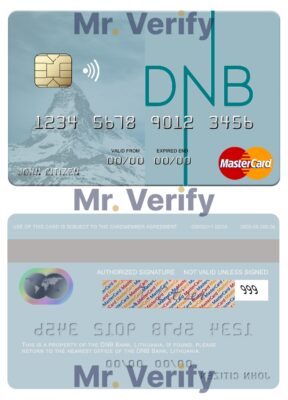 Editable Lithuania DNB Bank mastercard credit card Templates in PSD Format