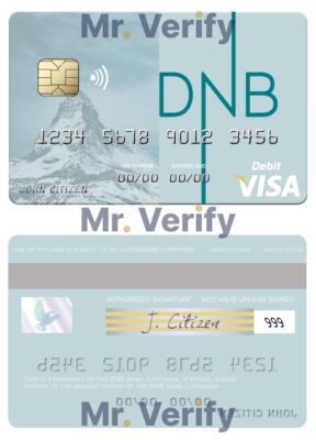 Fillable Lithuania DNB Bank visa card Templates | Layer-Based PSD